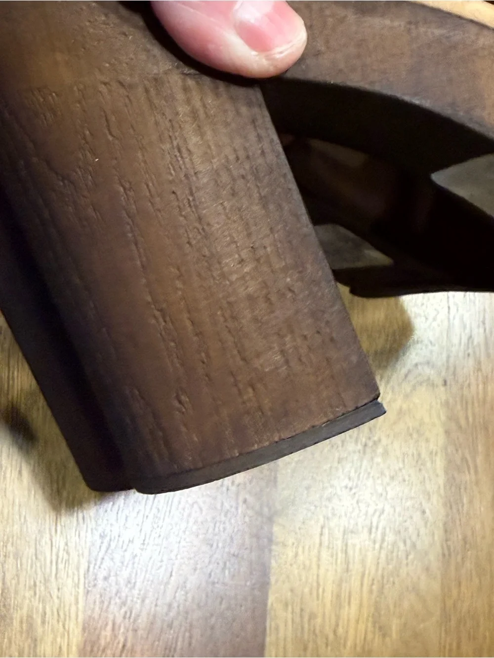 Californians Leather Wooden T- Strap Platform Shoes size 10